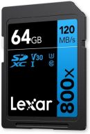 LEXAR - SDXC 800x PRO Blue Series UHS-1 V30 Card -150MB/s - 64GB